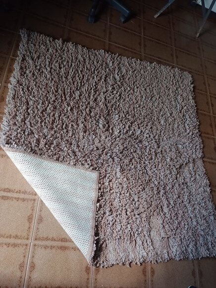 Tapete Amarradinho de Barbante Marron/bege 140x132