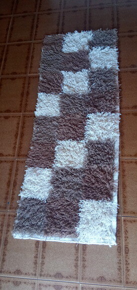 Tapete Amarradinho de Barbante Marron/cru/cafe c Leit 50x140