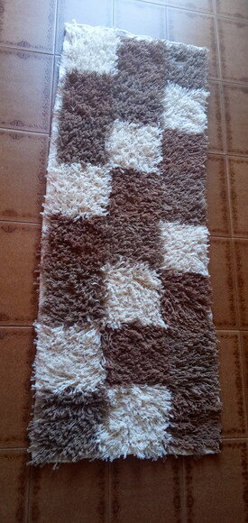 Tapete Amarradinho de Barbante Marron/cru/cafe c Leit 50x140