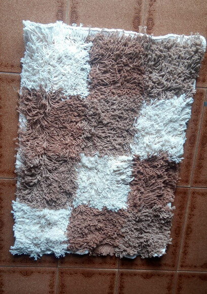Tapete Amarradinho de Barbante Marron/cru/cafe c/ Leit 50x70
