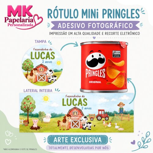 10 Rótulo Pringles PERSONALIZADO | ADESIVO TAMPA E LATERAL PERSONALIZADO | FAZEMOS TODOS OS TEMAS