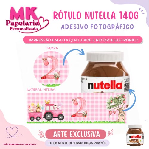30 Rótulos Mini Nutella PERSONALIZADA | Adesivo lateral e tampa | FAZEMOS EM TODOS OS TEMAS - Cópia - Cópia