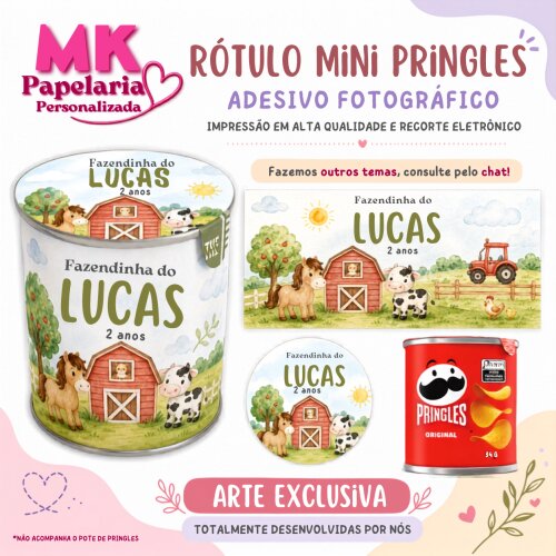 15 Rótulo Pringles PERSONALIZADO | ADESIVO TAMPA E LATERAL PERSONALIZADO | FAZEMOS TODOS OS TEMAS - Cópia