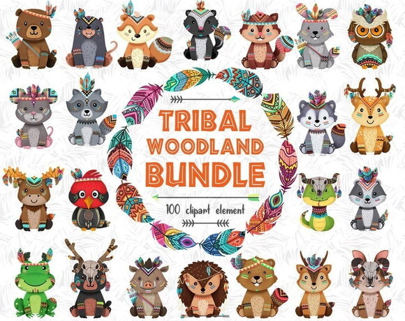 Kit Digital Animais Tribais