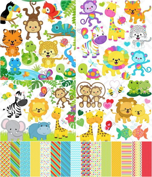 Kit digital Safari cute