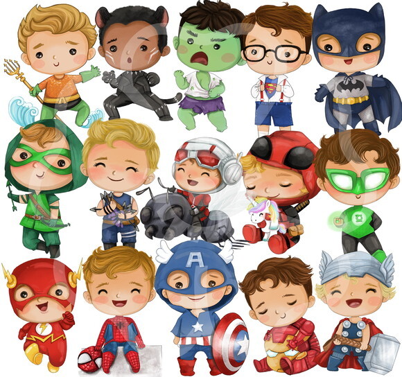 Kit Digital Super Heróis Baby