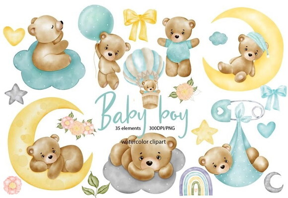 Kit Digital Ursinho Baby Boy