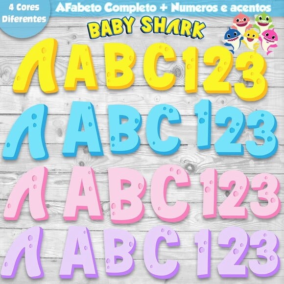 Kit Digital Alfabeto Baby Shark