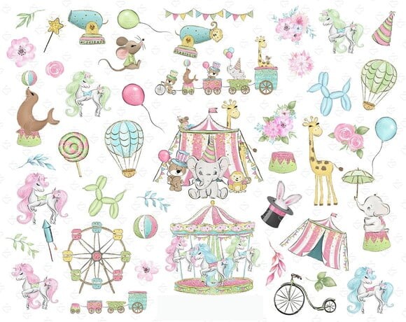 KIT DIGITAL CIRCO ROSA LE CIRQUE