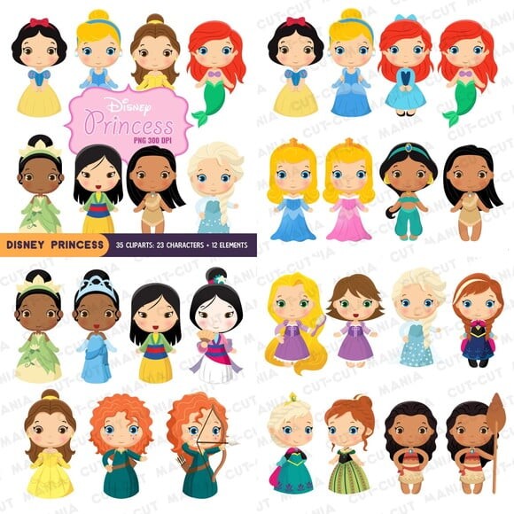 Kit Digital Princesas Disney Cute