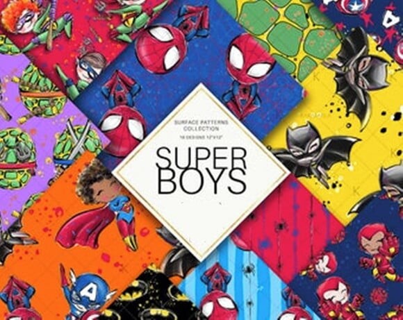 Kit Digital Super Boys Aquarela