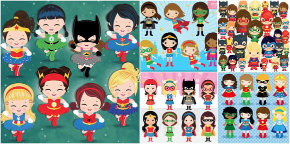 Kit Digital Super Girls Cute