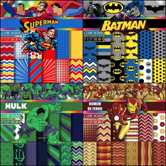 Kit Digital Super Heróis 4 em 1