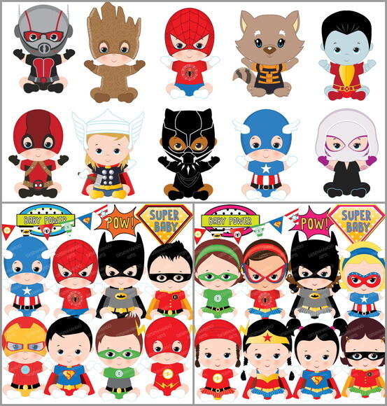 Kit Digital Super Heróis Baby