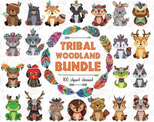 Kit Digital Animais Tribais