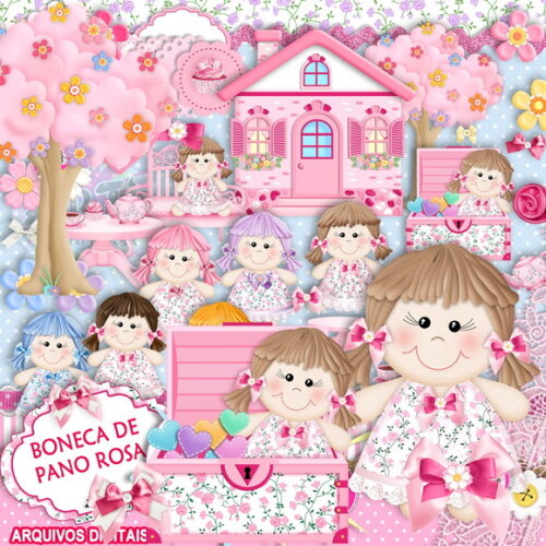Kit digital boneca de pano