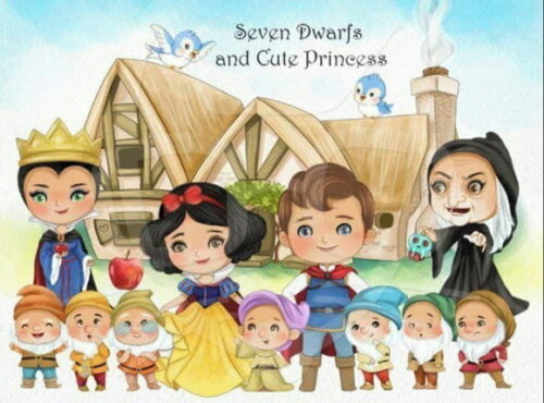 Kit Digital Branca de Neve Aquarela
