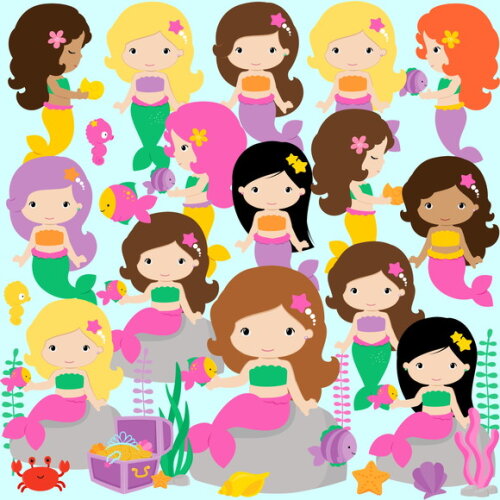 Kit Digital Sereias Cute