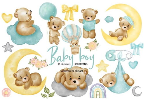 Kit Digital Ursinho Baby Boy