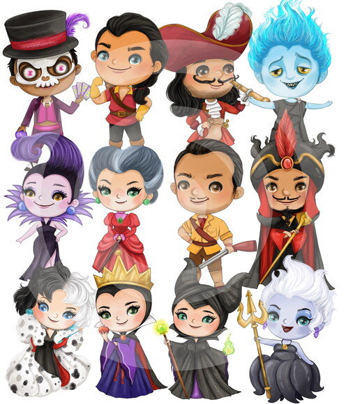 Kit Digital Vilões Disney Aquarela