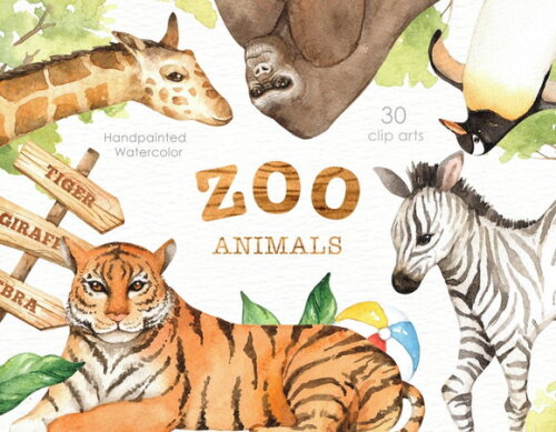 Kit digital ZOO aquarela