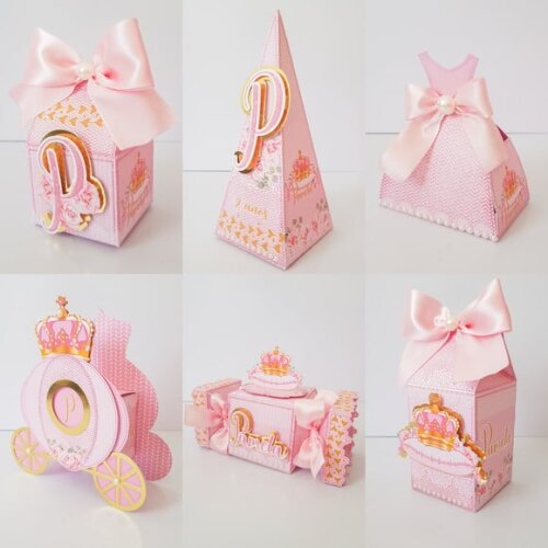 ARQUIVO DE CORTE PRINCESA ROSA COM DOURADO