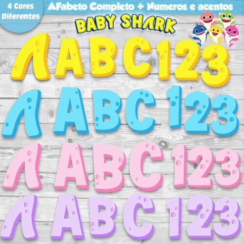 Kit Digital Alfabeto Baby Shark