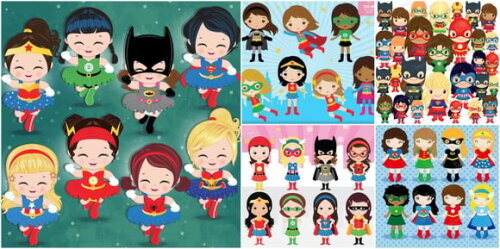 Kit Digital Super Girls Cute