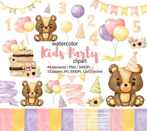 Kit Digital Ursinho Aniversário Menina
