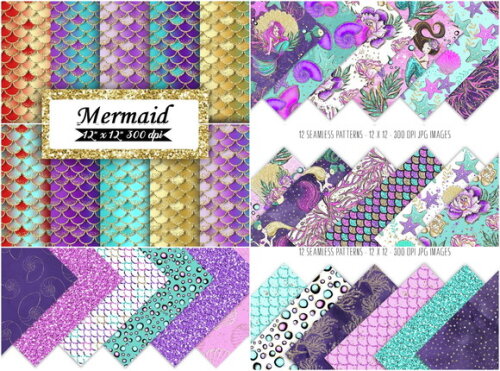 Kit Papel Digital Sereia