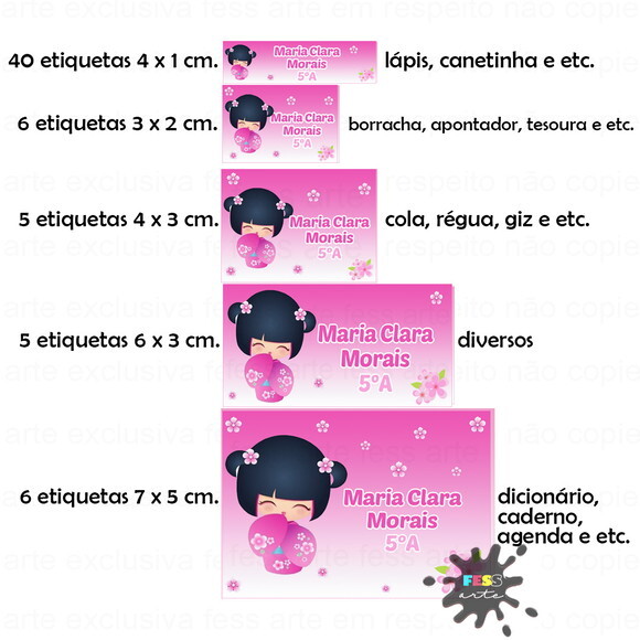 Etiqueta Unicórnio Material Escolar Arquivo Digital