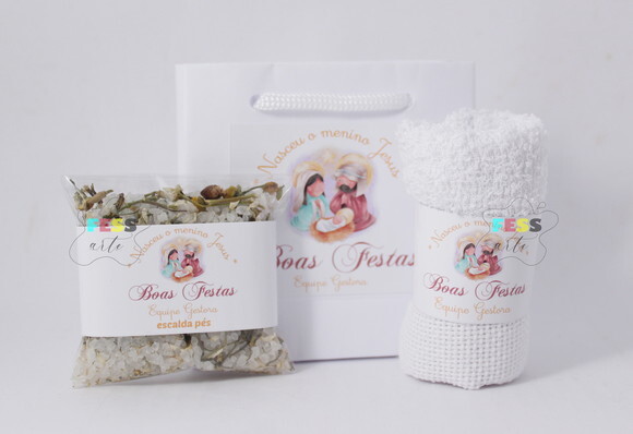 Kit Escalda Pés Casamento Dia das Mães Mulher Natal Brinde