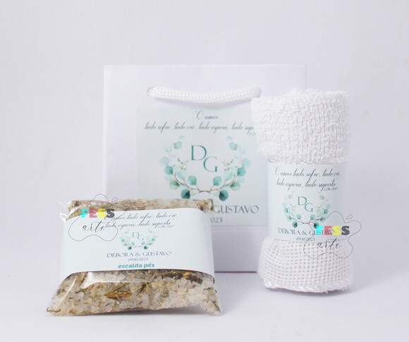Kit Escalda Pés Casamento Dia das Mães Mulher Natal Brinde