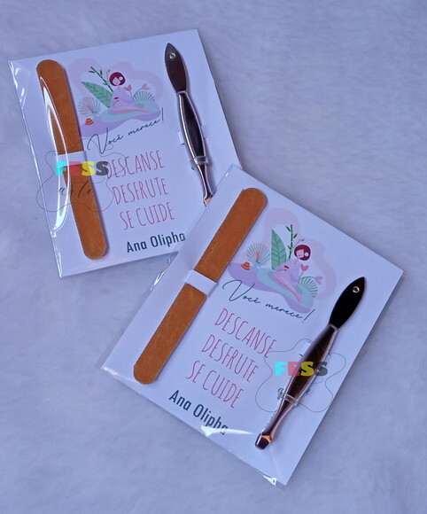 Kit Lixa Pinça Personalizada Dia das Mulheres Mães Brinde