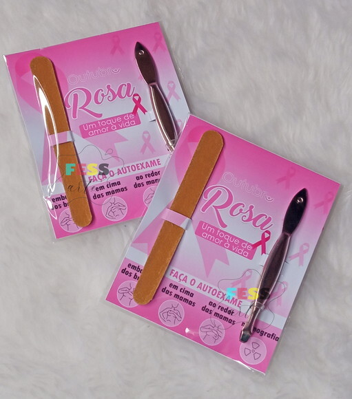 Kit Lixa Pinça Personalizada Dia das Mulheres Mães Brinde