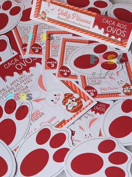 Kit Pistas Caça aos Ovos de Pascoa Personalizado