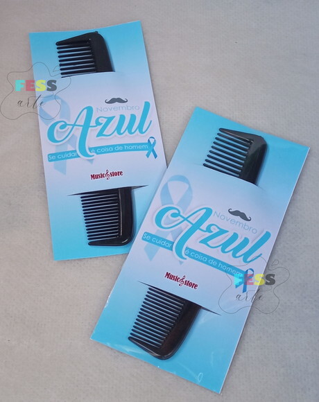 Lembrancinha Dia dos Pais Novembro Azul Pente Personalizado