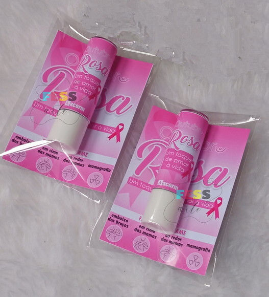 Lembrancinha Manteiga de Cacau Outubro Rosa Dia da Mulher