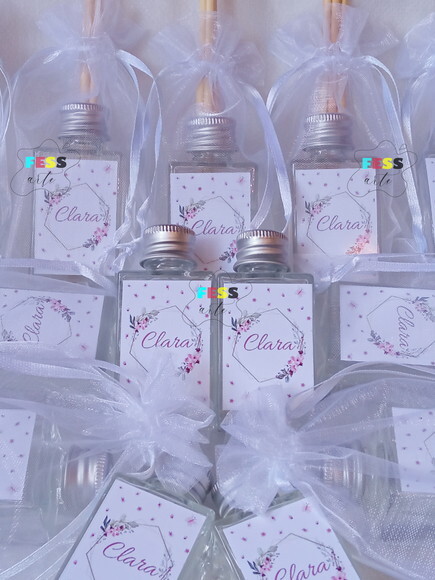 Lembrancinha Maternidade Aromatizador Floral Difusor Organza