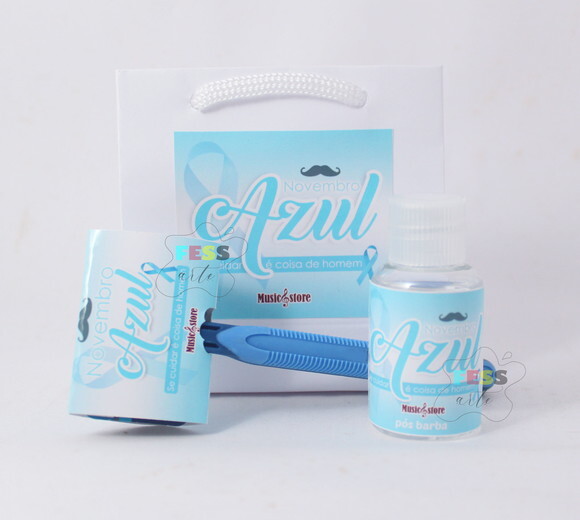 Lembrancinha Novembro Brinde Azul Homem Kit Pós Barba Pais