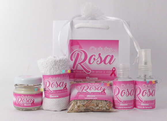 Lembrancinha Outubro Rosa Kit Spa Bem Estar Autocuidado Care
