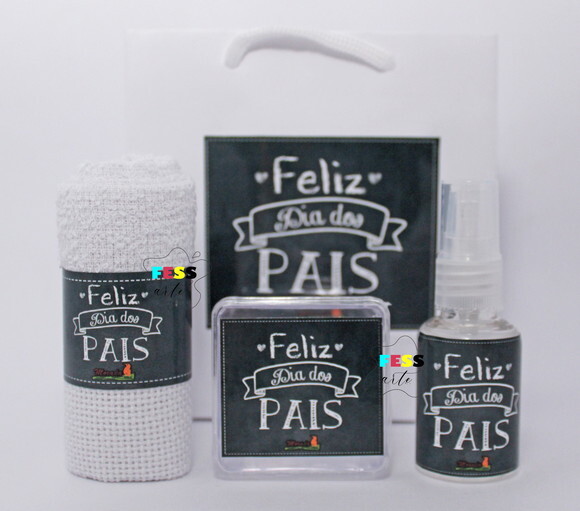 Presente Dia dos Pais Kit Personalizado Toalhinha Sacolinha