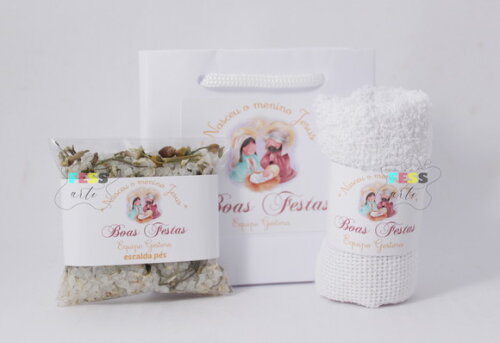 Kit Escalda Pés Casamento Dia das Mães Mulher Natal Brinde