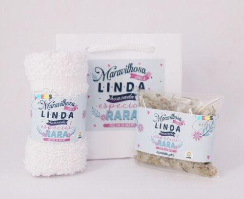 Kit Escalda Pés Casamento Dia das Mães Mulher Natal Brinde
