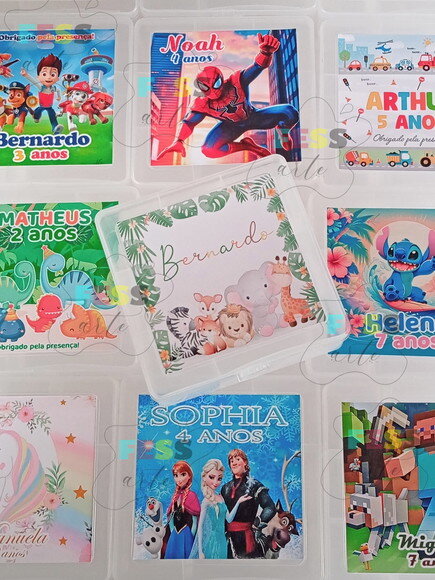 Lembrancinha Aniversário Personalizada Caixa Divisórias Doce