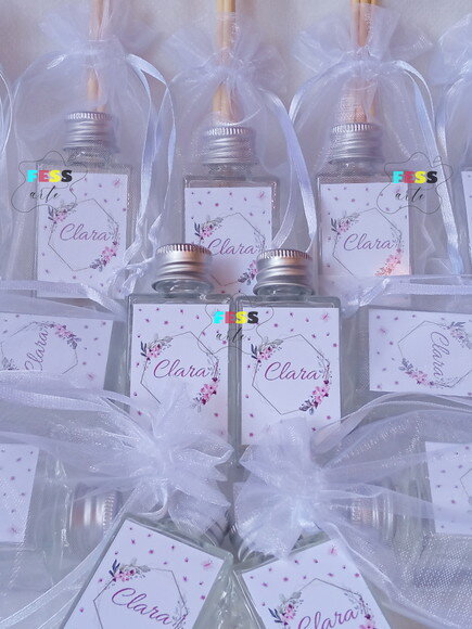 Lembrancinha Maternidade Aromatizador Floral Difusor Organza