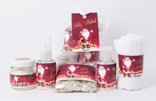 Lembrancinha Natal Kit Escalda Pés Vela Perfumada Spa Luxo
