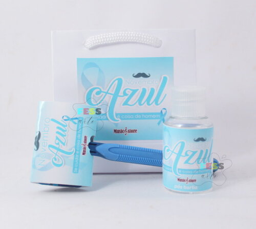 Lembrancinha Novembro Brinde Azul Homem Kit Pós Barba Pais