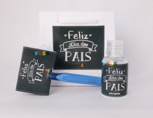 Lembrancinha Novembro Brinde Azul Homem Kit Pós Barba Pais