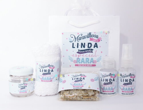 Lembrancinha Outubro Rosa Kit Spa Bem Estar Autocuidado Care